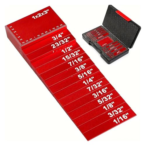 15-teiliges Präzisions-Montageblock-Set aus Aluminium mit Höhenmesser, for die Holzbearbeitungseinstellung an Hobelmaschinen und Tischkreissägen Hohe Genauigkeit 15-teiliges Präzisions-Montageblock-Set aus Aluminium mit Höhenmesser, for die Holzbearbeitungseinstellung an Hobelmaschinen und Tischkreissägen Hohe Genauigkeit von JCKJWL