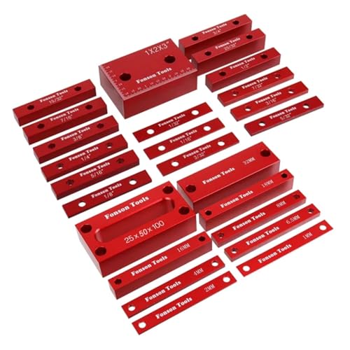 16-teiliges Zoll-/9-teiliges metrisches Einstellblock-Höhenmesser-Set, Präzisions-Einstellstangen aus Aluminium for die Einrichtung von Oberfräsen und Tischkreissägen for die Holzbearbeitung Hohe Gena 16-teiliges Zoll-/9-teiliges metrisches Einstellblock-Höhenmesser-Set, Präzisions-Einstellstangen aus Aluminium for die Einrichtung von Oberfräsen und Tischkreissägen for die Holzbearbeitung Hohe Gena von JCKJWL