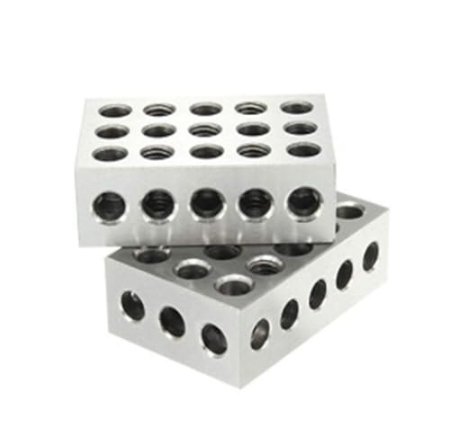 2 Stück/Set 25–50–75 mm gehärtete Stahlblöcke, 0,005 Zoll, präzise abgestimmtes Maschinist 123-Fräswerkzeug, 23 Löcher, 1–2–3 Zoll Blocklehre Hohe Genauigkeit(1-2-3 inch no wrench) von JCKJWL