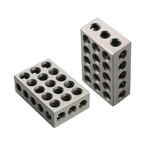 2 Stück/Set 25–50–75 mm gehärtete Stahlblöcke, 0,005 Zoll, präzise abgestimmtes Maschinist 123-Fräswerkzeug, 23 Löcher, 1–2–3 Zoll Blocklehre Hohe Genauigkeit(1-2-3 inch set) von JCKJWL