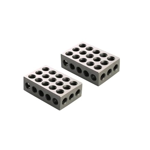 2 Stück 25 mm, 50 mm, 75 mm, 23 Löcher, präzise abgestimmtes Maschinist 123-Fräswerkzeug, 1-2-3 Zoll Blocklehre, metrisch, 25–50–75 mm, Parallelblock Hohe Genauigkeit(1-2-4 inch) von JCKJWL