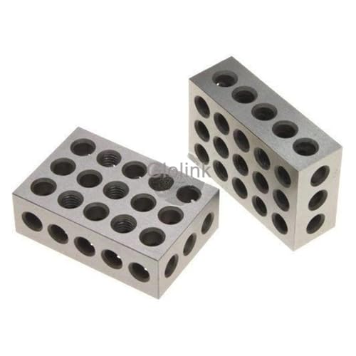 2 Stück gehärteter Stahl 1-2-3 Zoll Blöcke 0,0001 Zoll Präzisionsabgestimmtes Maschinist 123 Fräswerkzeug 23 Löcher 25-50-75 mm Blocklehre Hohe Genauigkeit(1-2-3 INCH) von JCKJWL