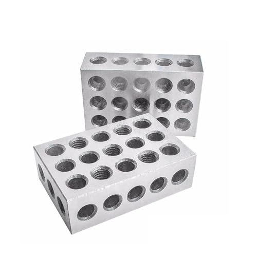 23 Löcher Präzisionsblöcke 25–50–75 mm 1 Paar (2 Stück), Parallelklemmblock-Set, Stahlblock 23 Löcher 1–2–3 Zoll Blockmaß Hohe Genauigkeit(No wrench metric) von JCKJWL