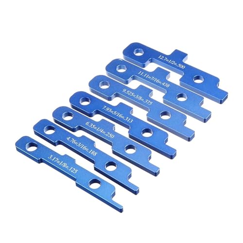 7-teiliges Präzisions-Frästisch-Setup-Stangen, Aluminium-Setup-Block for die Holzbearbeitung, Höhenmessgerät-Set, Tischkreissäge-Zubehör, Gehrungslehre-Werkzeug Hohe Genauigkeit(7pc No Box) von JCKJWL