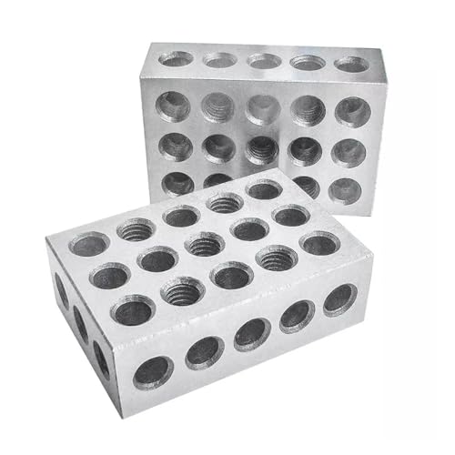 Präzisionsmessgerät aus gehärtetem Stahl, 25–50–75 mm/1–2–3 Zoll Blöcke, Parallelspannblock-Set, 23 Löcher, Parallelblock mit Schraubenschlüssel Hohe Genauigkeit(1-2-3 INCH) von JCKJWL