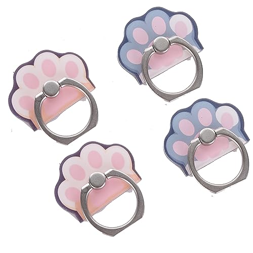 4Pack Cute Phone Ring Holder, JCSMARTEC Cats Paw Animal Footprint 360 Rotation Universal Finger Ring Stand Kickstand Grip Mount for Cellphones and Tablets (Paw) von JCSMARTEC