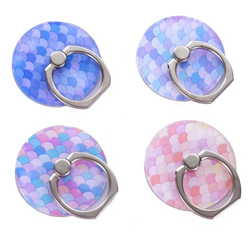 4Pack Cute Phone Ring Holder, JCSMARTEC Mermaid Scale Sea Shell 360 Rotation Universal Finger Ring Stand Kickstand Grip Mount for Cellphones and Tablets (Mermaid) von JCSMARTEC
