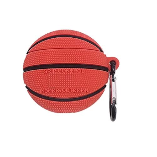 Silikon-Schutzhülle für Airpods Pro, süßer lustiger Basketballfußball, schützende weiche Gummi-Hülle mit Schlüsselanhänger für Kinder, Teenager, Mädchen, Jungen (Basketball-Hülle) von JCSMARTEC