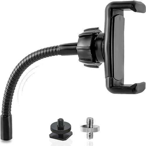 JCTRIWAY Ringlicht Handyhalterung Universal Telefonhalter für Ringlicht mit 1/4 und Blitzschuhadapter, Flexible Telefonhalterung für RingLight und Stativständer JCTRIWAY Ringlicht Handyhalterung Universal Telefonhalter für Ringlicht mit 1/4 und Blitzschuhadapter, Flexible Telefonhalterung für RingLight und Stativständer von JCTRIWAY