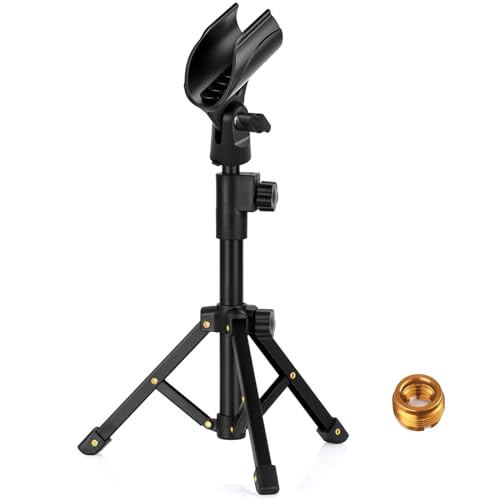 JCTRIWAY Tisch-Mikrofonständer, 40,6 cm, verstellbar, Schreibtisch, Mikrofonständer mit Mikrofon-Clip für Shure SM58, PGA48, Samson Q2U und 1,6 cm Stecker auf 3/8-Zoll-Buchse JCTRIWAY Tisch-Mikrofonständer, 40,6 cm, verstellbar, Schreibtisch, Mikrofonständer mit Mikrofon-Clip für Shure SM58, PGA48, Samson Q2U und 1,6 cm Stecker auf 3/8-Zoll-Buchse von JCTRIWAY