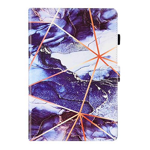 JCTek Folio Schutzhülle kompatibel für Samsung Galaxy Tab A7 10.4 2020 (SM-T500/T505/T507), PU Leder Flip Stand Schutzhülle (Stitching Marble-Dark Blue) von JCTek