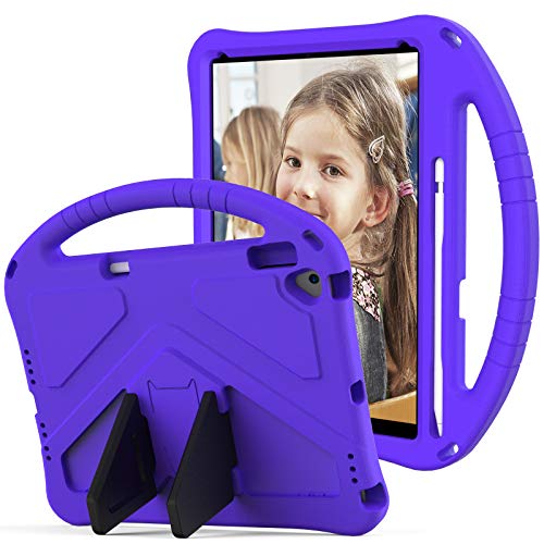 JCTek Kinder-Hülle kompatibel mit iPad 7. Generation 25,9 cm (10,2 Zoll) 2020, strapazierfähiges EVA-Schaumgummi, Griff Ständer, super schützende stoßfeste Hülle für iPad 10,5 Zoll (26,7 cm) (Violett) von JCTek