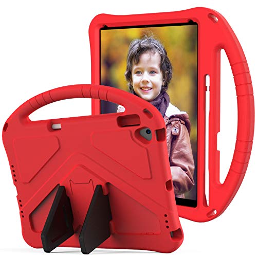 JCTek Kinder-Hülle kompatibel mit iPad 7. Generation 25,9 cm (10,2 Zoll) 2020, strapazierfähiges EVA-Schaumgummi, Griff Ständer, super schützende stoßfeste Hülle für iPad 26,7 cm (10,5 Zoll) (rot) von JCTek