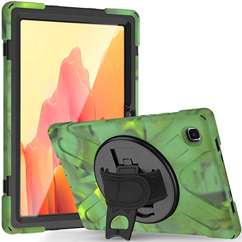 JCTek Schutzhülle für Samsung Galaxy Tab A7 T505/T500/T507 10,4 Zoll 2020 Tablet mit Displayschutzfolie, Hybrid Armor Robuste Schutzhülle, Handschlaufe & Schultergurt (Camouflage) von JCTek