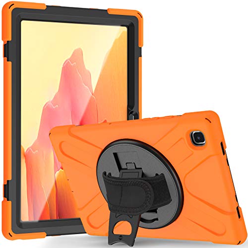 JCTek Schutzhülle für Samsung Galaxy Tab A7 T505 / T500 / T507 10,4 Zoll 2020 Tablet mit Displayschutzfolie, Hybrid Armor Robuste Schutzhülle, Handschlaufe & Schultergurt (Orange) von JCTek