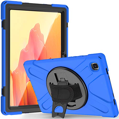 JCTek Schutzhülle für Samsung Galaxy Tab A7 T505 / T500 / T507 10,4 Zoll 2020 Tablet mit Displayschutzfolie, Hybrid Armor Robuste Schutzhülle, Handschlaufe & Schultergurt (blau) von JCTek