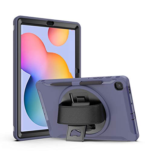 JCTek Schutzhülle für Samsung Galaxy Tab S6 Lite 26,4 cm (10,4 Zoll) Tablet P610/P615 mit Displayschutzfolie, robuste Handschlaufe, Schutzhülle mit Standfunktion und Stifthalter, Dunkelblau von JCTek