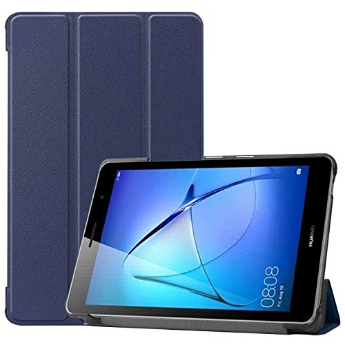 JCTek Slim Case für Huawei Matepad T8 (8.0 Zoll) 2020 Release Tablet PU Leder Tasche Tri-Fold Slim Lightweight Smart Shockproof Protective Shell mit Stand Flip Cover blau von JCTek