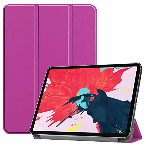 JCTek Slim Case für iPad Pro 11 Zoll Tablet 2020, leicht, Smart Shell, dreifach Faltbarer Ständer, Schutzhülle mit Auto Wake/Sleep-Funktion (unterstützt Apple Pencil magnetisch zum Aufladen) violett von JCTek