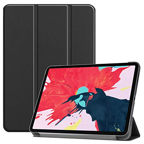 JCTek Slim Case für iPad Pro 11 Zoll Tablet 2020, leicht, Smart Shell, dreifach Faltbarer Ständer, Schutzhülle mit Auto Wake/Sleep-Funktion (unterstützt Apple Pencil magnetisch zum Aufladen) Schwarz von JCTek