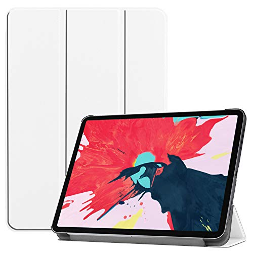JCTek Slim Case für iPad Pro 11 Zoll Tablet 2020, leicht, Smart Shell, dreifach Faltbarer Ständer, Schutzhülle mit Auto Wake/Sleep-Funktion (unterstützt Apple Pencil magnetisch zum Aufladen) weiß von JCTek