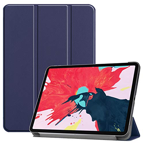 JCTek Slim Case für iPad Pro 11 Zoll Tablet 2020, leicht, Smart Shell, dreifach Faltbarer Ständer, Schutzhülle mit Auto Wake/Sleep-Funktion (unterstützt Apple Pencil magnetisch zum Aufladen) blau von JCTek