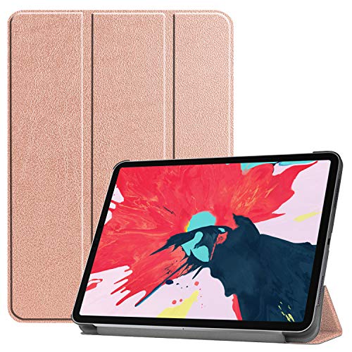 JCTek Slim Case für iPad Pro 11 Zoll Tablet 2020, leicht, Smart Shell, dreifach faltbarer Ständer, Schutzhülle mit Auto Wake/Sleep-Funktion (unterstützt Apple Pencil magnetisch zum Aufladen) rose gold von JCTek