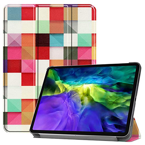 JCTek Slim Case für iPad Pro 11 Zoll Tablet 2020, leicht, Smart Shell, dreifach Faltbarer Ständer, Schutzhülle mit Auto Wake/Sleep-Funktion (unterstützt Pencil magnetisch zum Aufladen) Zauberwürfel von JCTek