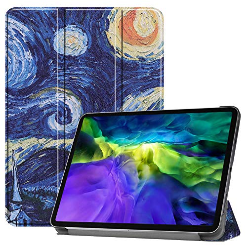 JCTek Slim Case für iPad Pro 11 Zoll Tablet 2020, leicht, Smart Shell, dreifach faltbarer Ständer, Schutzhülle mit Auto Wake/Sleep-Funktion (unterstützt Pencil magnetisch zum Aufladen) Sternenhimmel von JCTek