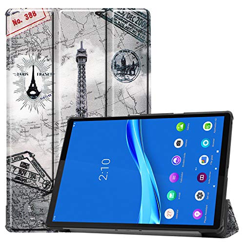 JCTek Slim Lederhülle für Lenovo Smart Tab M10 Plus 10,3 Zoll 2020 Tablet (Moder TB-X606F TB-X606X) Ultra Slim Tri-Fold Stand Shell Case Cover mit Auto Wake & Sleep Retro-Turm von JCTek