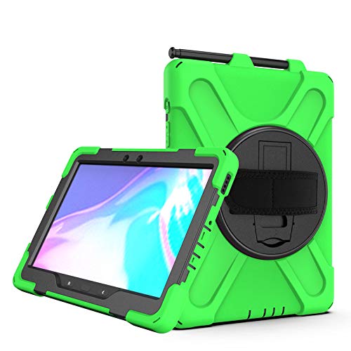 JCTek Stoßfeste Schutzhülle für Galaxy Tab Active Pro 10.1 2019, robuste Hybrid-Schutzhülle mit 360 Grad drehbarem Ständer und Griff und Schultergurt für Samsung SM-T540/SM-T545/SM-T547 grün von JCTek