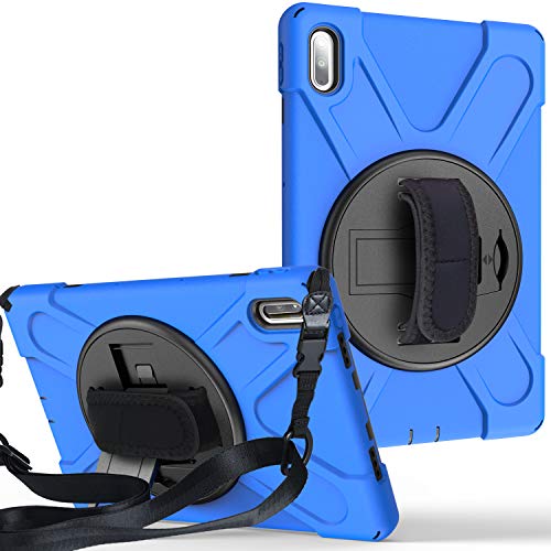 JCTek Stoßfeste Schutzhülle für Huawei Matepad 10,4 Zoll 2020, robuste dreilagige Hybrid-Rüstung, robuste Schutzhülle, Handschlaufe & Schultergurt, [360° drehbarer Ständer] (blau) von JCTek
