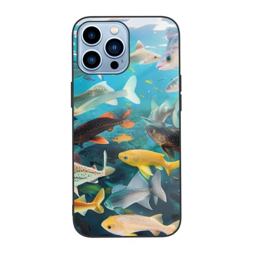 JCVOTREL Bunte Fische bedruckte Handyhülle für iPhone 13 Pro, 15,5 cm, stoßfeste Schutzhülle aus gehärtetem Glas, Anti-Fingerabdruck, vergilbt nicht, Weiß JCVOTREL Bunte Fische bedruckte Handyhülle für iPhone 13 Pro, 15,5 cm, stoßfeste Schutzhülle aus gehärtetem Glas, Anti-Fingerabdruck, vergilbt nicht, Weiß von JCVOTREL
