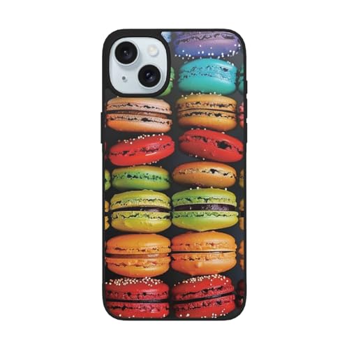 JCVOTREL Macaron Biscuit Flavored Pastries bedruckte Handyhülle für iPhone 15-6,1 Zoll, stoßfeste Handyhülle mit Linsenschutz, Anti-Fingerabdruck, vergilbt nicht von JCVOTREL