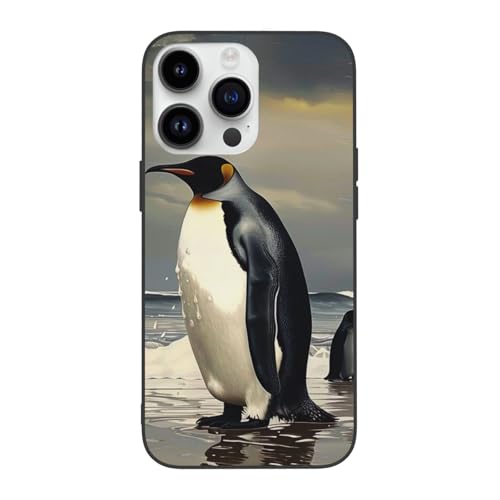 JCVOTREL Pinguin-bedruckte Handyhülle für iPhone 14 Pro, 15,5 cm (6,1 Zoll), TPU + PC, stoßfest, lustige Handyhülle für iPhone 14 Pro, Anti-Fingerabdruck, vergilbt nicht, Weiß von JCVOTREL
