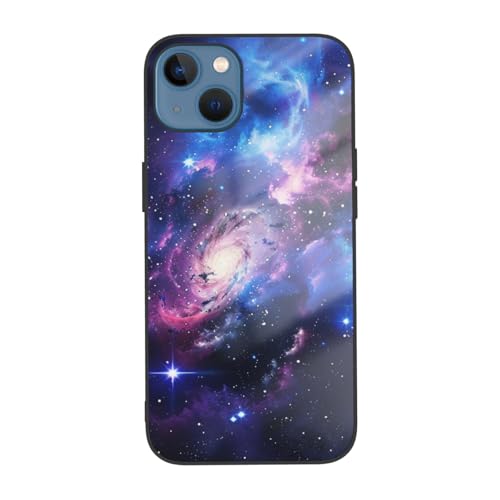 JCVOTREL Universum Galaxy Star Space bedruckte Handyhülle für iPhone 13 Mini 5,4 Zoll, stoßfeste Handyhülle aus gehärtetem Glas, Anti-Fingerabdruck, vergilbt nicht, Weiß von JCVOTREL