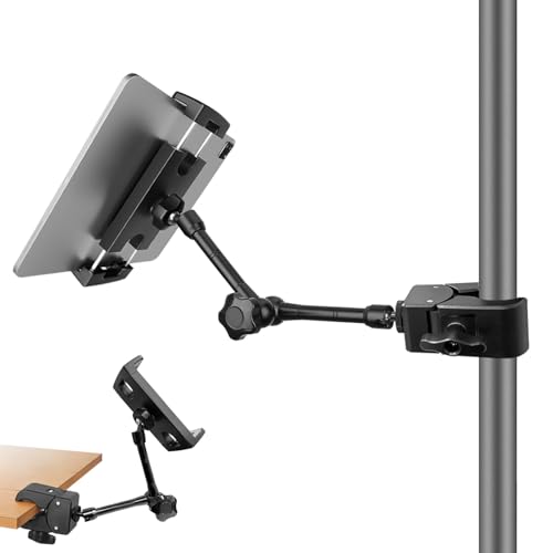 JCWINY Tablet-Halterung für Mikrofonständer, verstellbare Tablet-Halterung, iPad-Mikrofon-Ständer, Tablet-Halterung mit Klemmhalterungen für iPad, iPhone, Android-Smartphone, alle 4,7 bis 32,8 cm JCWINY Tablet-Halterung für Mikrofonständer, verstellbare Tablet-Halterung, iPad-Mikrofon-Ständer, Tablet-Halterung mit Klemmhalterungen für iPad, iPhone, Android-Smartphone, alle 4,7 bis 32,8 cm von JCWINY