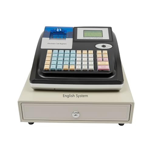 JDBDU Elektronische Registrierkasse Englische Version mit Kassenschublade, 48 Tasten Doppelanzeige LED Display Registrierkasse, Mehrere Zahlungsarten Elektronische Kasse für Restaurants, Supermärkte JDBDU Elektronische Registrierkasse Englische Version mit Kassenschublade, 48 Tasten Doppelanzeige LED Display Registrierkasse, Mehrere Zahlungsarten Elektronische Kasse für Restaurants, Supermärkte von JDBDU