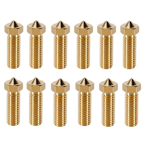 JDCMEI 12 Stück Volcano Nozzle, Volcano 3D Drucker Düsen Set 0.2mm 0.4mm 0.6mm 0.8mm 1.0mm Volcano Düsen Volcano Messing Düsen für 1.75 Filament 3D Drucker Artillery Genius/Sindwinder X1 JDCMEI 12 Stück Volcano Nozzle, Volcano 3D Drucker Düsen Set 0.2mm 0.4mm 0.6mm 0.8mm 1.0mm Volcano Düsen Volcano Messing Düsen für 1.75 Filament 3D Drucker Artillery Genius/Sindwinder X1 von JDCMEI