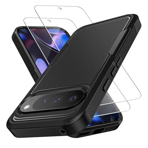 JDHDL Schutzhülle für Google Pixel 9 Pro XL mit Displayschutz aus gehärtetem Glas, zweilagig, rutschfest, Militärqualität, stoßfest, Schutzhülle für Google Pixel 9 Pro XL (Schwarz, Pixel 9 Pro XL) JDHDL Schutzhülle für Google Pixel 9 Pro XL mit Displayschutz aus gehärtetem Glas, zweilagig, rutschfest, Militärqualität, stoßfest, Schutzhülle für Google Pixel 9 Pro XL (Schwarz, Pixel 9 Pro XL) von JDHDL