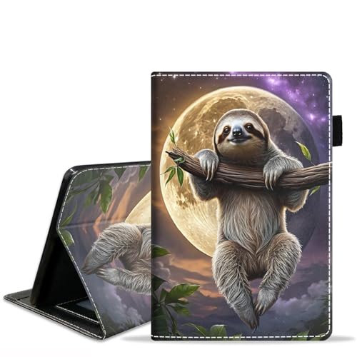JDHJFBFJNP Schutzhülle für Amazon Fire Max 11 Tablet (11 Zoll, 13. Generation, Version 2023) mit Kartenfach und automatischer Sleep/Wake-Funktion, schlankes PU-Leder, Standfunktion, süßes Faultier von JDHJFBFJNP