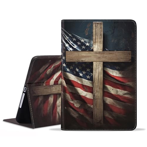 JDHJFBFJNP Schutzhülle für Samsung Galaxy Tab S9 FE 5G 10,9 Zoll/Galaxy Tab S9 11 Zoll 2023, Premium PU Leder Stand Folio Cover mit Auto Sleep/Wake, Amerikanische Flagge Heiliges Kreuz JDHJFBFJNP Schutzhülle für Samsung Galaxy Tab S9 FE 5G 10,9 Zoll/Galaxy Tab S9 11 Zoll 2023, Premium PU Leder Stand Folio Cover mit Auto Sleep/Wake, Amerikanische Flagge Heiliges Kreuz von JDHJFBFJNP