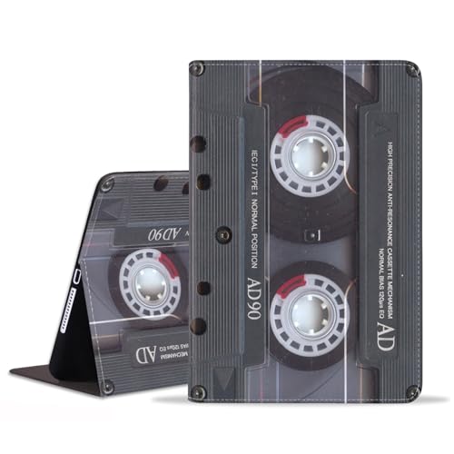 JDHJFBFJNP Schutzhülle für iPad (A16) 11. Generation 11 Zoll 2025, iPad 10. Generation 10,9 Zoll 2022, Premium PU Leder Ständer Folio Cover mit Auto Sleep/Wake, Retro Musikkassette von JDHJFBFJNP