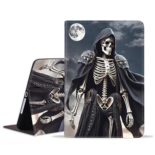 JDHJFBFJNP Schutzhülle für iPad Air 13 Zoll (M2) 2024/iPad Pro 12,9 Zoll 6./5./4./3. Generation 2022/2021/2020/2018, Premium PU Leder Stand Folio Cover mit Auto Sleep/Wake, Sensenmann von JDHJFBFJNP