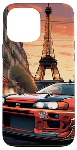 JDM Drift Sportwagen Paris Street Drift Eiffelturm Geschenk Hülle für iPhone 13 Pro Max von JDM Japanese Automotive Tuning Car Art