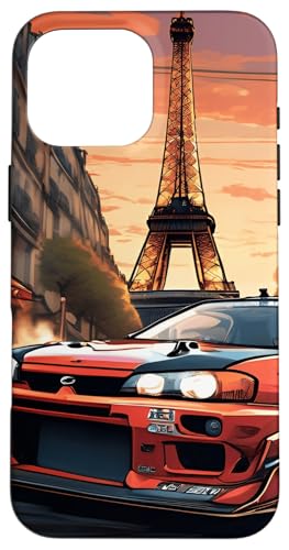 JDM Drift Sportwagen Paris Street Drift Eiffelturm Geschenk Hülle für iPhone 16 Pro Max von JDM Japanese Automotive Tuning Car Art