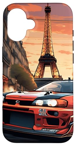 JDM Drift Sportwagen Paris Street Drift Eiffelturm Geschenk Hülle für iPhone 16 JDM Drift Sportwagen Paris Street Drift Eiffelturm Geschenk Hülle für iPhone 16 von JDM Japanese Automotive Tuning Car Art