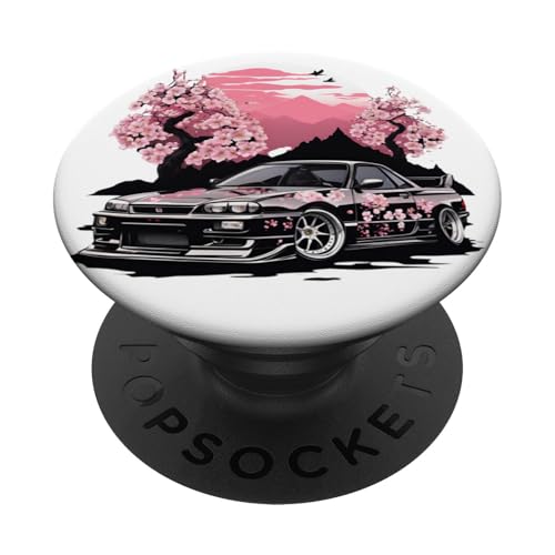 JDM Japanisches Drift Race Tuned Car Sakura Blossom Kunst Geschenk PopSockets Klebender PopGrip von JDM Japanese Automotive Tuning Car Art