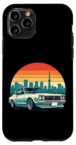 JDM Japanisches Drifting Race Car Tokyo Skyline Retro Sunset Hülle für iPhone 11 Pro von JDM Japanese Automotive Tuning Car Art