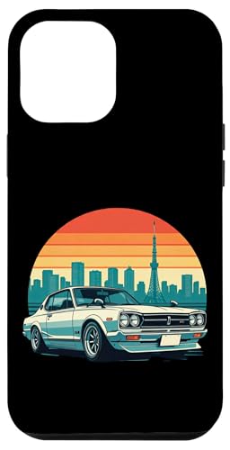 JDM Japanisches Drifting Race Car Tokyo Skyline Retro Sunset Hülle für iPhone 12 Pro Max von JDM Japanese Automotive Tuning Car Art